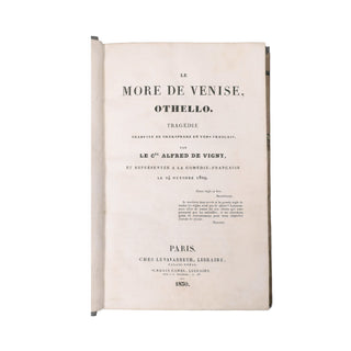 [Vigny (Alfred de)] Shakespeare - Le More de Venise, Othello.