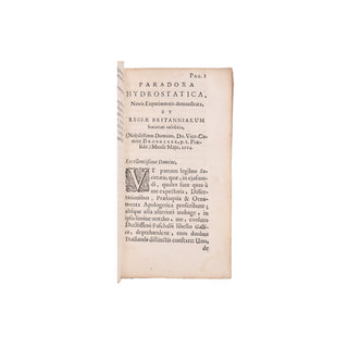 Boyle (Robert) – Paradoxa Hydrostatica.