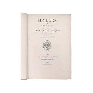 Leconte de Lisle – Idylles de Théocrite et Odes Anacréontiques