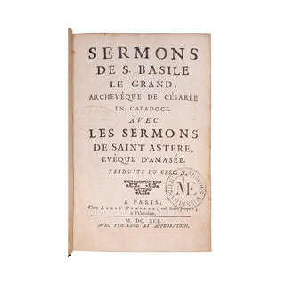 [J.-B. Morvan de Bellegarde (traduction)] Sermons de S. Basile le Grand, archevêque de Césarée en Capadoce.