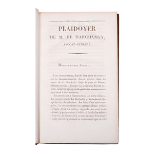 Marchangy (L.-A.-F. de) - Plaidoyer prononcé le 20 aout 1822 devant la cour d’assises de la Seine