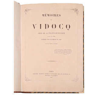 Vidocq (Eugène-François) – Mémoires de Vidocq