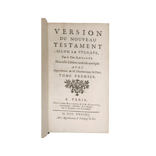 Amelote (Père) – Version du Nouveau Testament selon la Vulgate.