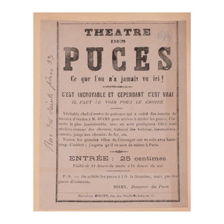 [PUBLICITÉS] - Collection de documents publicitaires liés au spectacle à la Belle Époque.