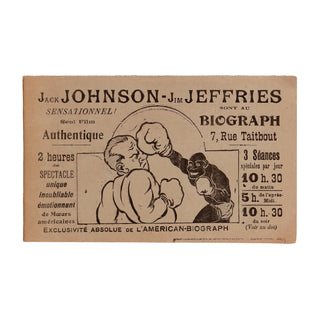 [CINÉMA] - American Biograph – Sensationnel! Jack Johnson – Jim Jeffries sont au Biograph. 1910.