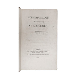 Musset (Victor Donatien de) – Correspondance historique et littéraire.