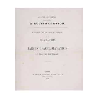 Rapport fait au nom du conseil sur la fondation d’un jardin d’acclimatation.
