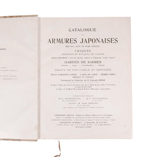 [Collection Édouard Mène] - Catalogue des armures japonaises des XVIe, XVIIe et XVIIIe siècles. Gardes de sabres. Objets en fer ciselé et repoussé
