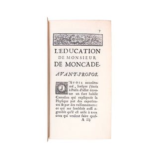 ARGONNE - L’Éducation, maximes et réflexions de Monsieur de Moncade. 1691.