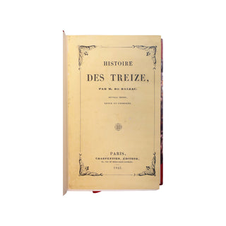 BALZAC (Honoré de) – Histoire des Treize. 1840.