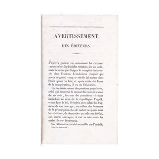 BARBAROUX - Mémoires (inédits) de Charles Barbaroux, député à la Convention nationale. 1822.