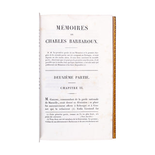 BARBAROUX - Mémoires (inédits) de Charles Barbaroux, député à la Convention nationale. 1822.