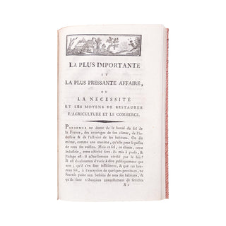 BONCERF - La nécessité et les moyens de restaurer l’agriculture et le commerce. c. 1789.