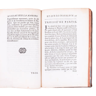 BOUREAU-DESLANDES - Essay sur la marine et sur le commerce. 1743.
