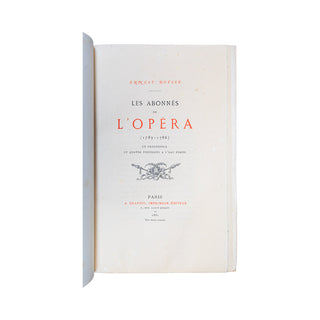 BOYSSE (Ernest) – Les abonnés de l’Opéra. 1881.