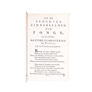 BROUËRIUS VAN NIEDEK - Zederyke zinnebeelden der tonge. 1716.