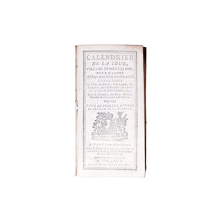 [ALMANACH] - Le Calendrier de la Cour, tiré des éphémérides. 1779.