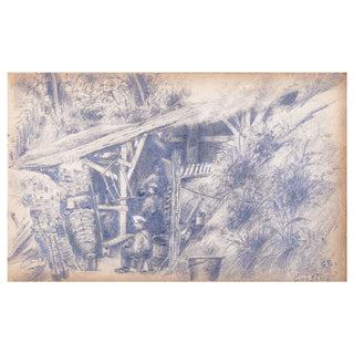 CARNET DE POILU - Album de dessins du poilu Georges Eugène Bernard. c. 1914-1918.