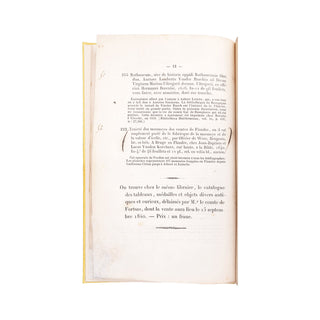 CHALON - Catalogue de la bibliothèque de feu M. le Comte de Fortsas. 1840.