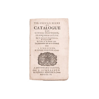 ENSEMBLE DE CATALOGUES ANCIENS DE LIBRAIRES. 1759-1761.