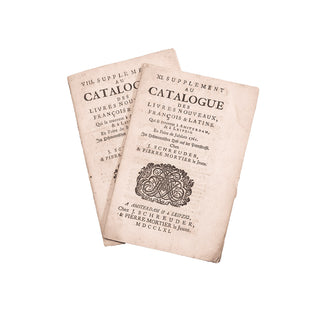ENSEMBLE DE CATALOGUES ANCIENS DE LIBRAIRES. 1759-1761.