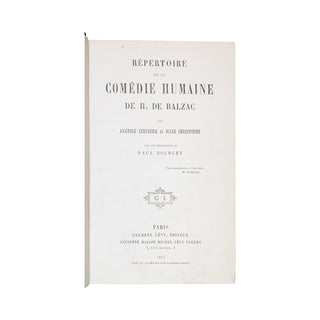 CERFBERR - CHRISTOPHE – Répertoire de la Comédie humaine. 1887.