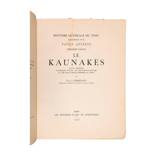 CHERBLANC (Émile) – Le Kaunakès. 1937.