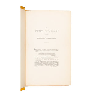 CHOUX - Le petit citateur. Notes érotiques et pornographiques. 1881.