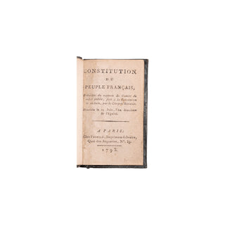 [HÉRAULT DE SÉCHELLES (Jean-Marie)] - Constitution du peuple français. 1793.