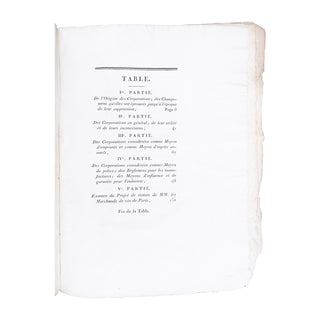 [COMMERCE DU VIN] ROUX- CORDIER- Rapport sur les jurandes et maîtrises. 1805.