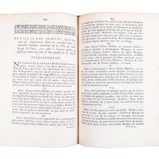 [STATUTS DU CORPS DES ORFÈVRES DE PARIS] - Recueil des statuts, ordonnances, règlemens et privilèges. 1688.
