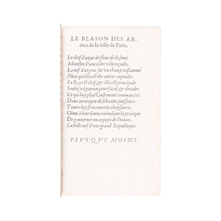 CORROZET (Gilles) - Les Antiquités, histoires et singularitez de Paris. 1550.