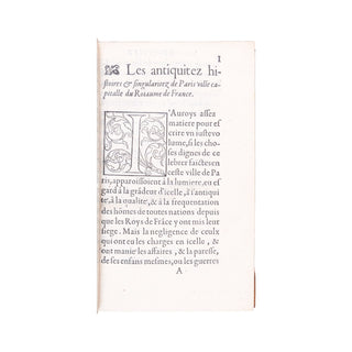 CORROZET (Gilles) - Les Antiquités, histoires et singularitez de Paris. 1550.