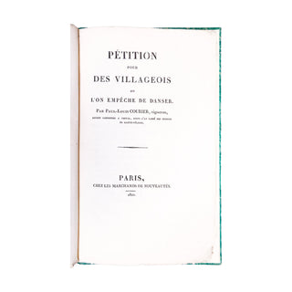 COURIER - Pétition pour des villageois que l’on empêche de danser. 1822.