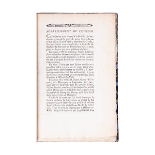 LATUDE - Mémoire adressé à Madame la Marquise de Pompadour. 1789.