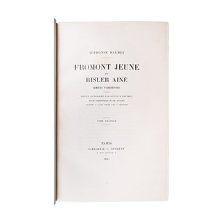 DAUDET (Alphonse) - Fromont jeune et Risler Ainé. 1885.