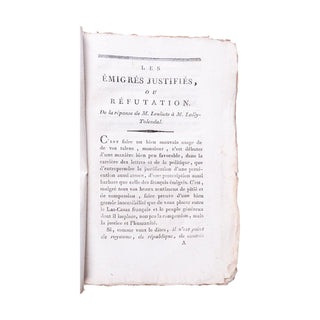 DELBARE - Les Émigrés justifiés. 1797.