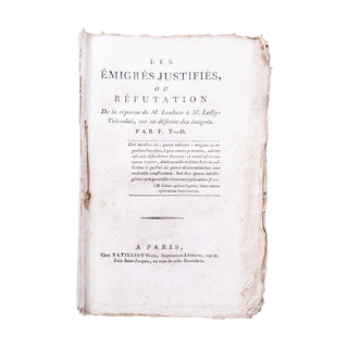 DELBARE - Les Émigrés justifiés. 1797.