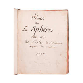 DELISLE (Joseph-Nicolas) - Traité de la Sphère. 1727.