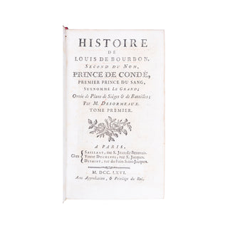 DESORMEAUX - Histoire de Louis de Bourbon. 1766-1768.