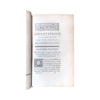 DUPIN (Claude) - Observations sur un livre intitulé de l’Esprit des loix. c. 1751-1758.