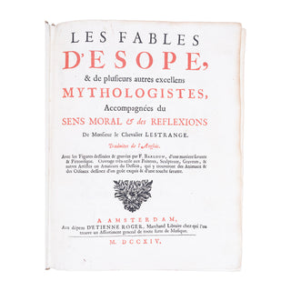 ÉSOPE - LESTRANGE (Robert de) - [BARLOW (Francis) ill.] - Les fables. 1714.