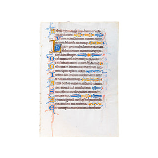 [ENLUMINURE] - Feuillet extrait d’un manuscrit (Heures ou Heures-Psautier ?). XIIIe siècle.