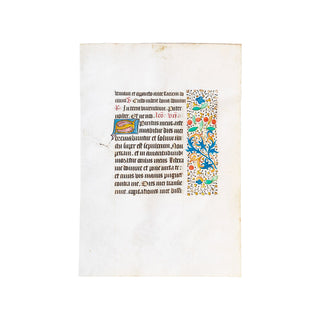 [ENLUMINURE] - Feuillet extrait d'un livre d'heures. c. 1460-1480.