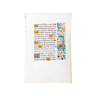 [ENLUMINURE] - Feuillet extrait d'un livre d'heures. c. 1500.