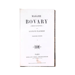 FLAUBERT (Gustave) - Madame Bovary. 1857.