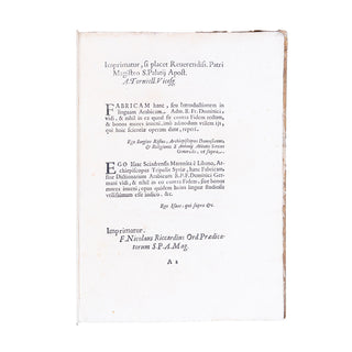 GERMANO DE SILESIA - Fabrica overo dittionario della lingua volgare arabica, et italiana. 1636.