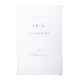GONCOURT (Edmond et Jules) - Idées et sensations. 1866.