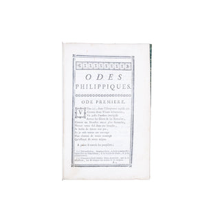 LA GRANGE-CHANCEL (Joseph de) - Odes philippiques avec des notes instructives. c. 1723.
