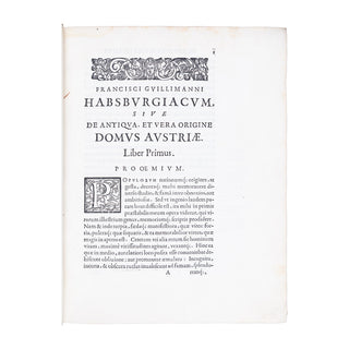 GUILLIMANN (Franz) - Habsburgiaca sive de antiqua, et vera origine domus austria vita. 1605.